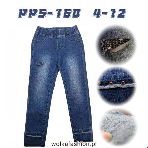  Jeansy dziewczęce PPS-160 1 kolor 4-12