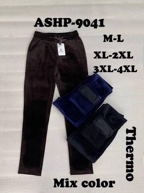 Spodnie welur damskie ASHP-9041 Mix kolor M-4XL 1
