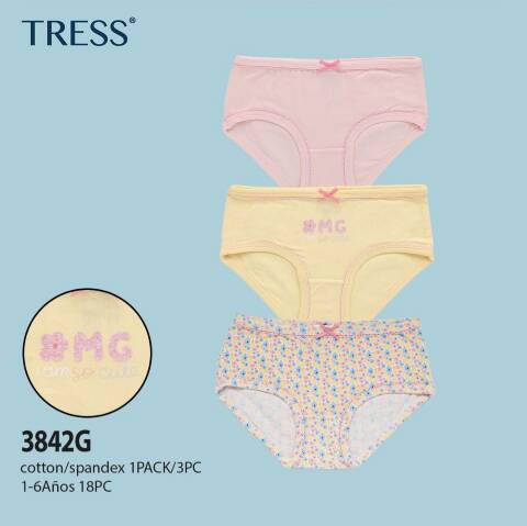 Majtki dziewczęce 3842G Mix kolor 1-6 1