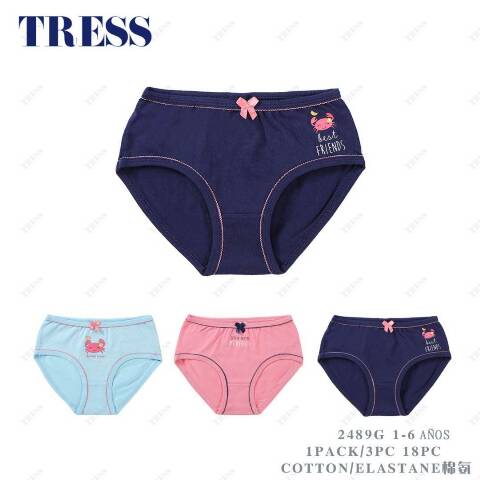 Majtki dziewczęce 2489G Mix kolor 1-6 1