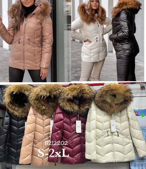 Kurtka damskie zimowa B212202 1 kolor S-2XL
