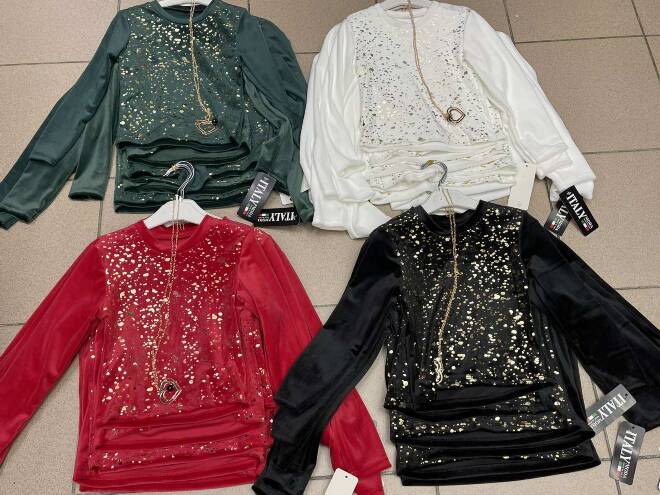 Bluzka dziewczęca 3168 1 kolor  4-14