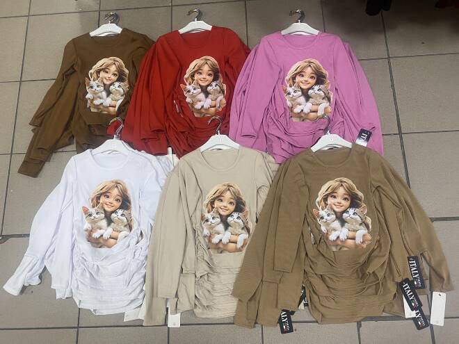 Bluzka dziewczęca 3173 1 kolor  4-14