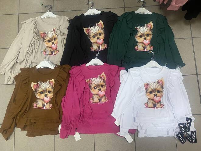 Bluzka dziewczęca 3174 1 kolor  4-14