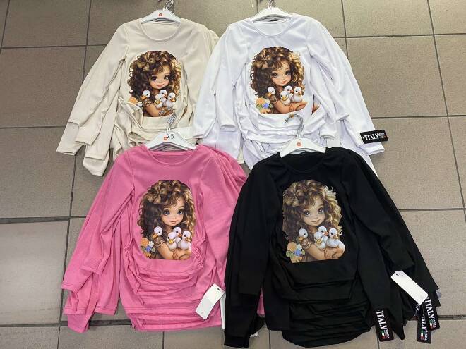 Bluzka dziewczęca 3175 1 kolor  4-14