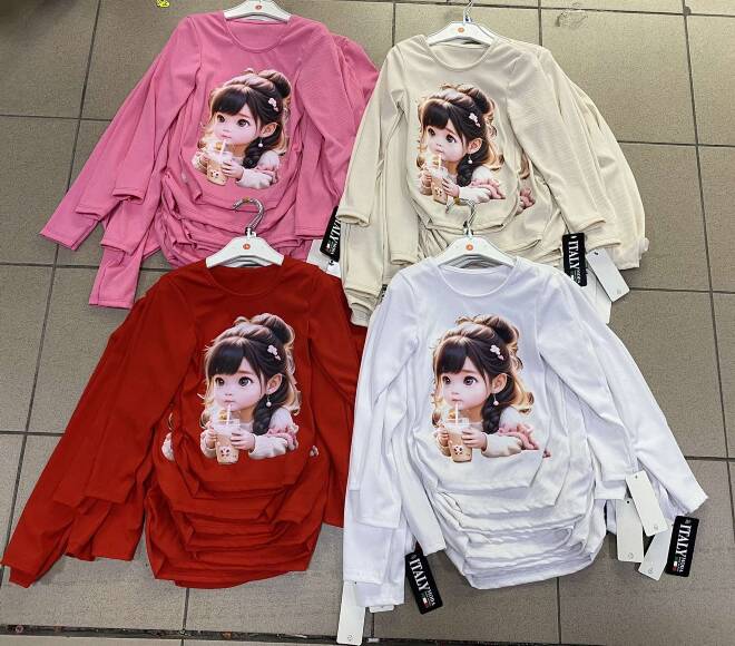 Bluzka dziewczęca 3176 1 kolor  4-14