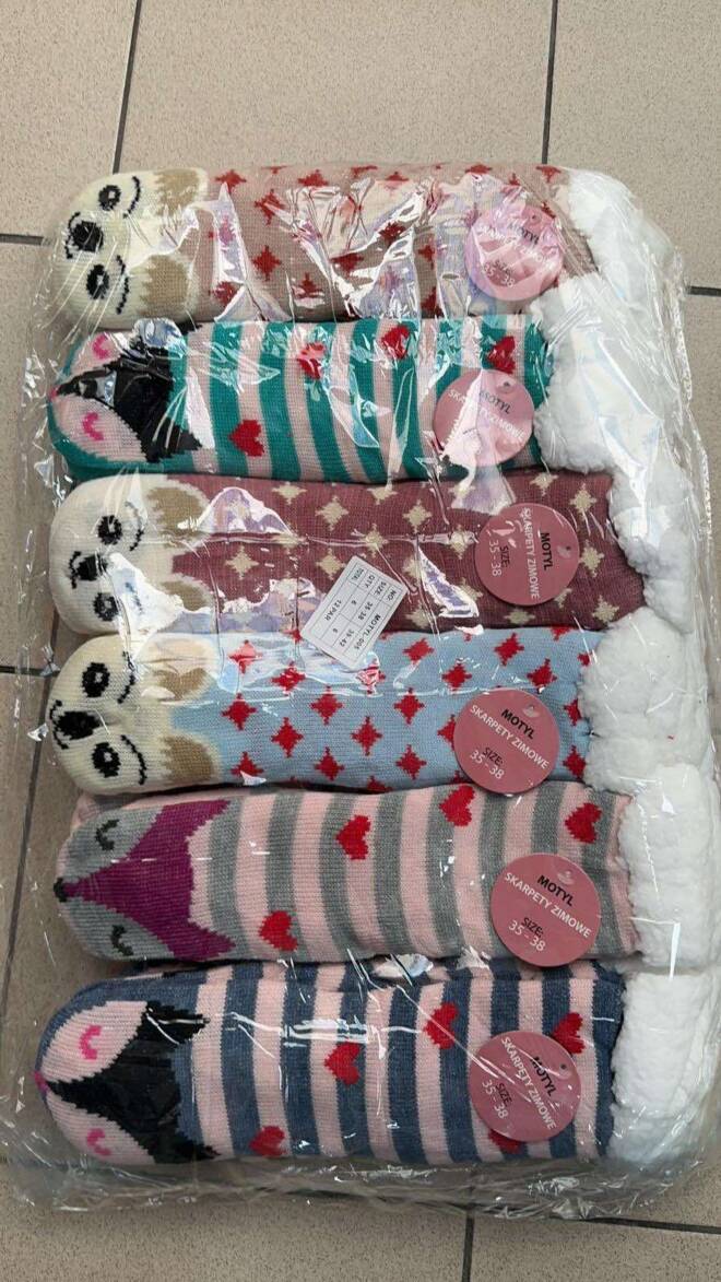 Kapcie- skarpety damskie  3206 Mix KOLOR  35-42 1