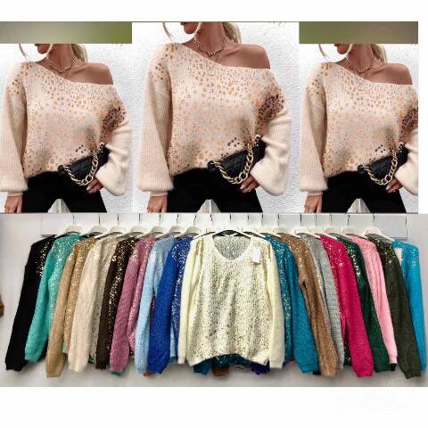Sweter damskie 3270 Mix kolor Standard (Towar Włoskie) 1