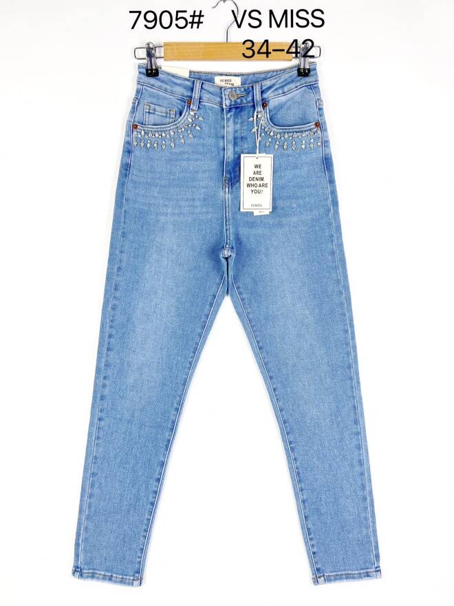 Jeansy damskie 7905 1 kolor  34-42