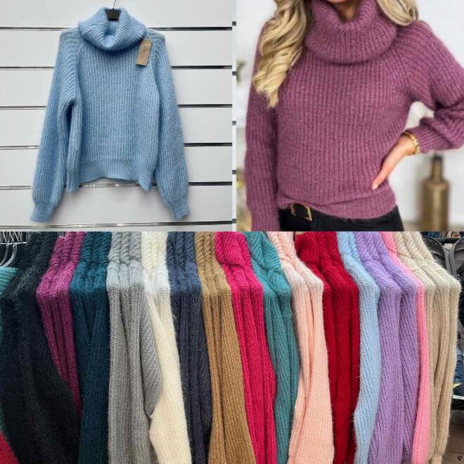Sweter damskie 4098 MIX KOLOR  Standard (Towar włoskie)