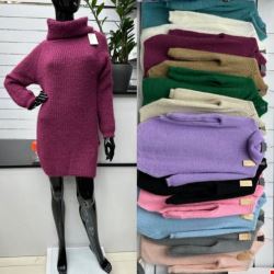 Tunika sweter damskie 4110 MIX KOLOR  Standard (Towar włoskie)