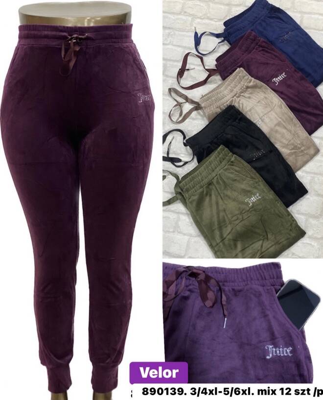 Spodnie welur damskie 890139 Mix KOLOR  3XL-6XL 1