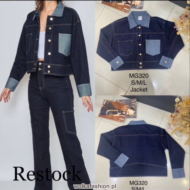 Kurtka jeansowa damskie MG320 1 kolor  S-L