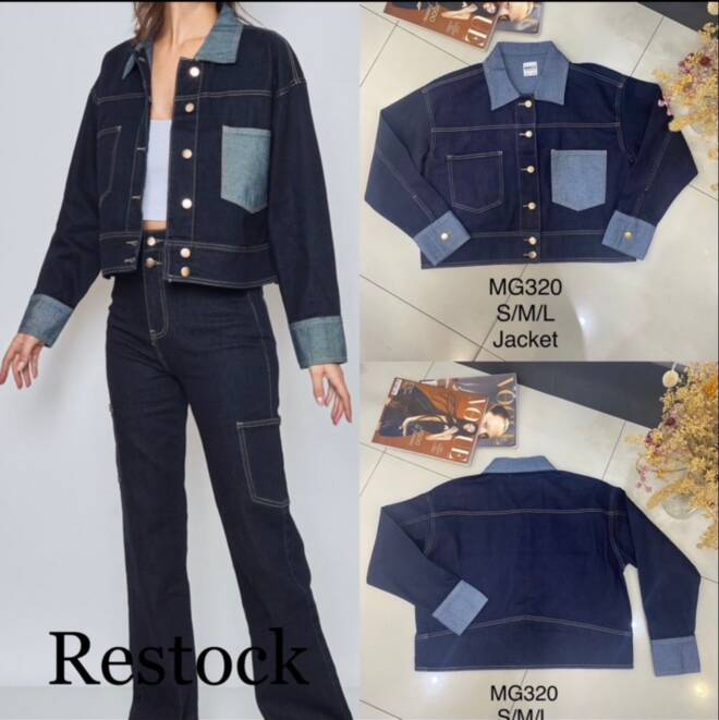Kurtka jeansowa damskie MG320 1 kolor  S-L 1