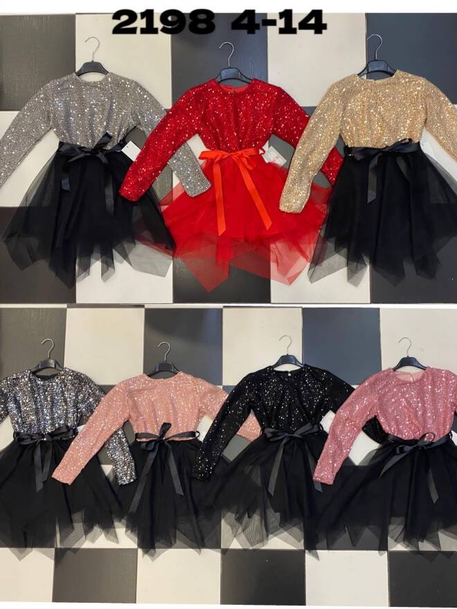 Sukienka dziewczęce 2198 1 kolor  4-14