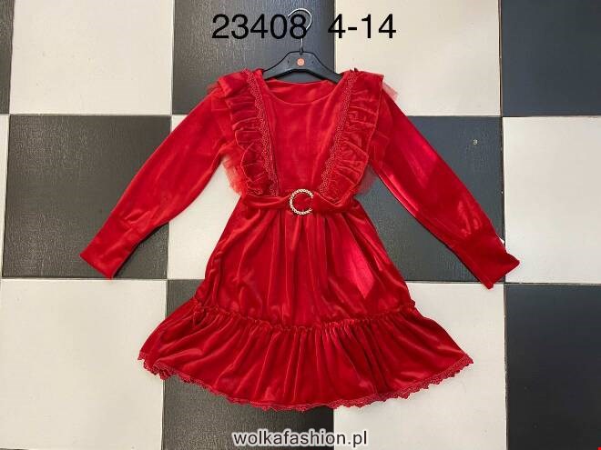 Sukienka dziewczęce 23408 1 kolor  4-14 1