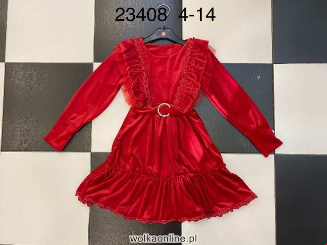Sukienka dziewczęce 23408 1 kolor  4-14