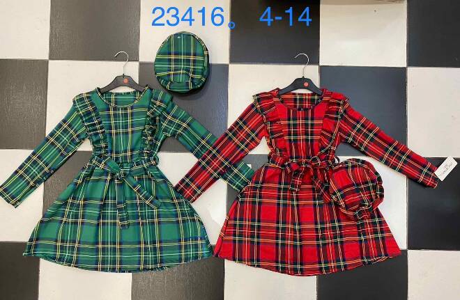 Sukienka dziewczęce 23416 1 kolor  4-14