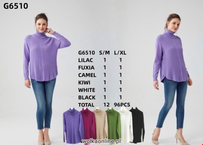 Sweter damskie G6510 Mix KOLOR  S/M-L/XL