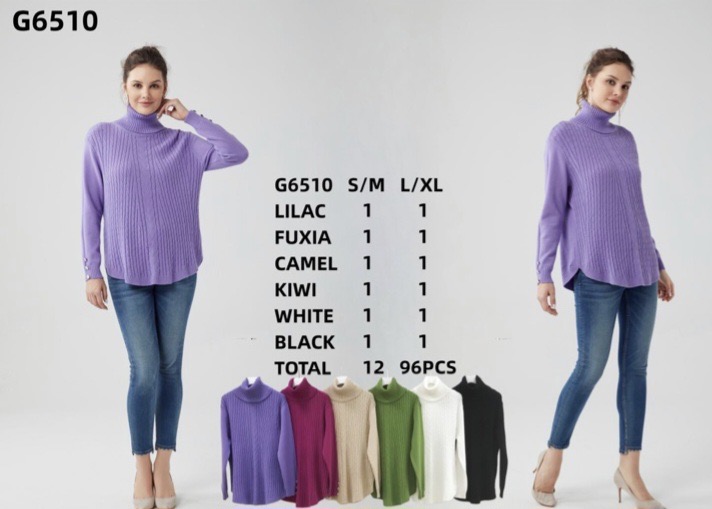 Sweter damskie G6510 Mix KOLOR  S/M-L/XL 1