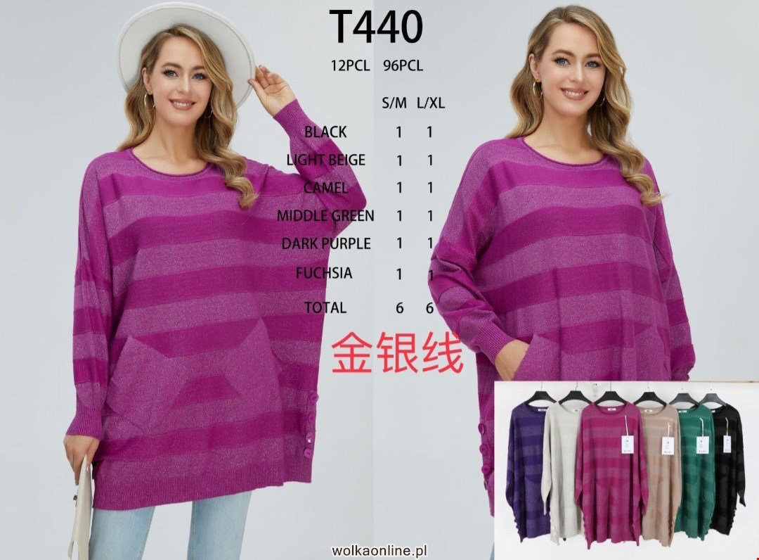 Sweter damskie T440 Mix KOLOR  S/M-L/XL