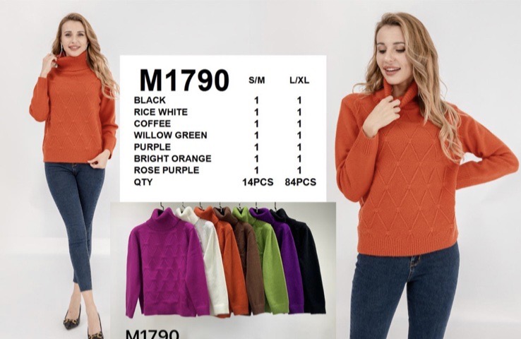 Sweter damskie M1790 Mix KOLOR  S/M-L/XL 1