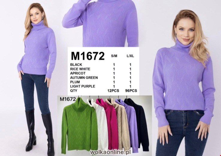 Sweter damskie M1672 Mix KOLOR  S/M-L/XL