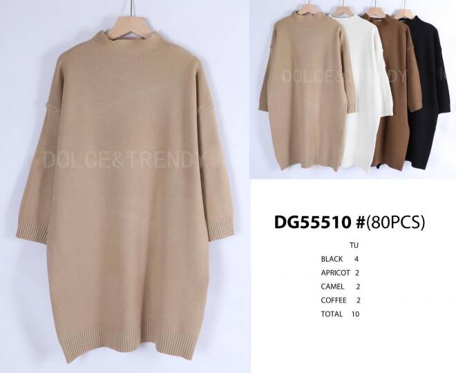 Tuniki Sweter damskie DG55510 Mix KOLOR  Standard