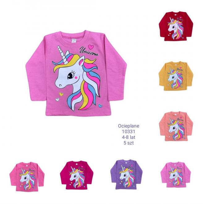 Bluzki dziewczęce 10331 1 kolor  4-8 (Towar Tureckie)