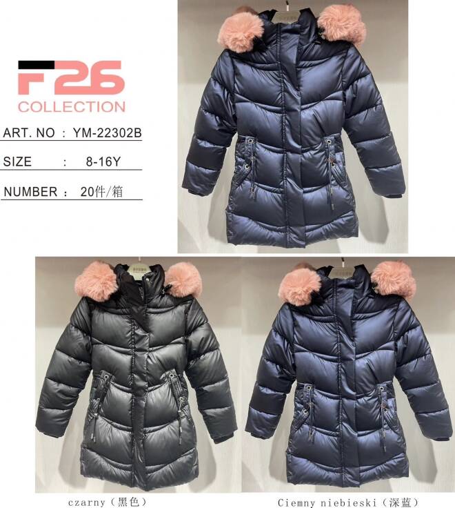 Kurtka  dziewczęca YM-22302B Mix KOLOR  8-16