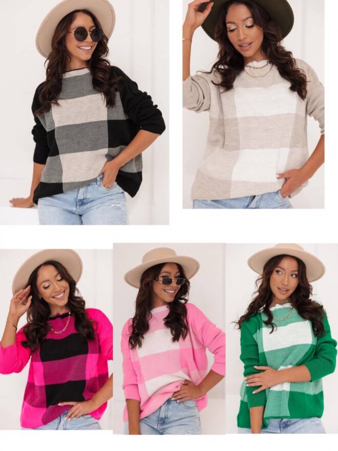Sweter damskie 6331 Mix KOLOR  Standard (Towar Tureckie)