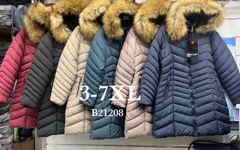 Kurtka damskie zimowa B21208 1 kolor 3XL-7XL