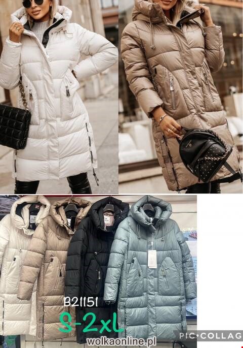 Płaszcze damskie zimowe B21151 1 kolor S-2XL