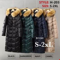 Płaszcze damskie zimowe B21203 1 kolor S-2XL