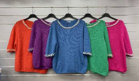 Sweter damskie 7080 Mix kolor Standard (Towar  Włoskie)