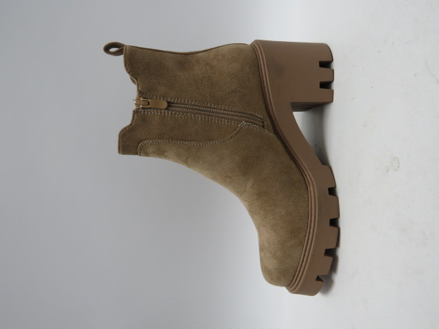 Botki damskie AM7513 KHAKI 36-41 OCIEPLANE 1