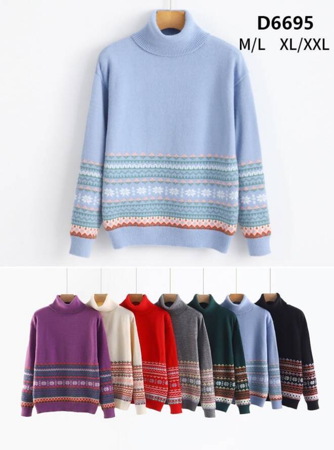 Sweter damskie D6695 Mix KOLOR  M-2XL 1