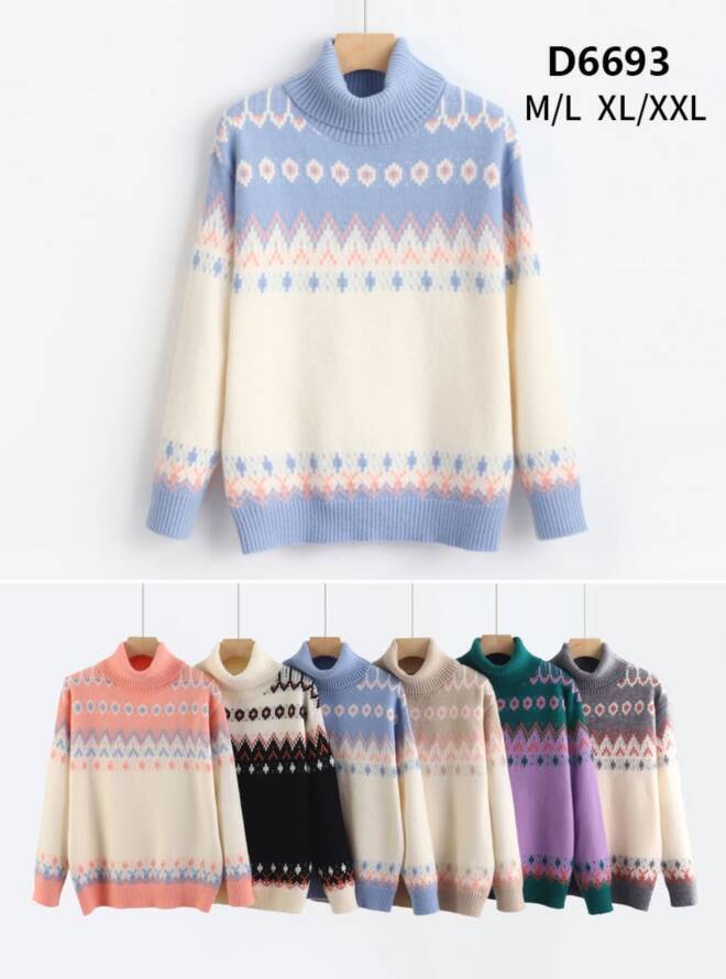 Sweter damskie D6693 Mix KOLOR  M-2XL 1