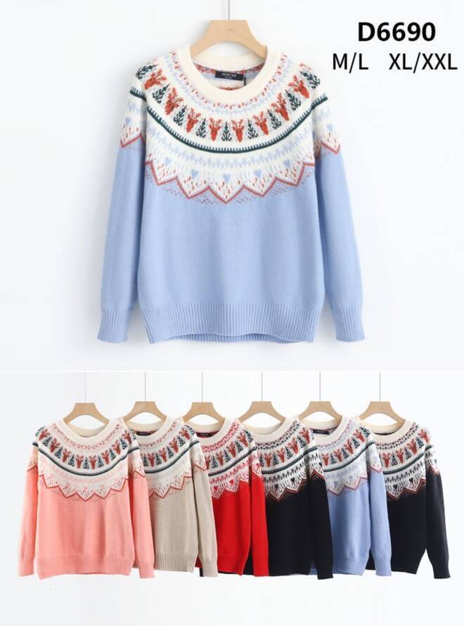Sweter damskie D6690 Mix KOLOR  M-2XL 1