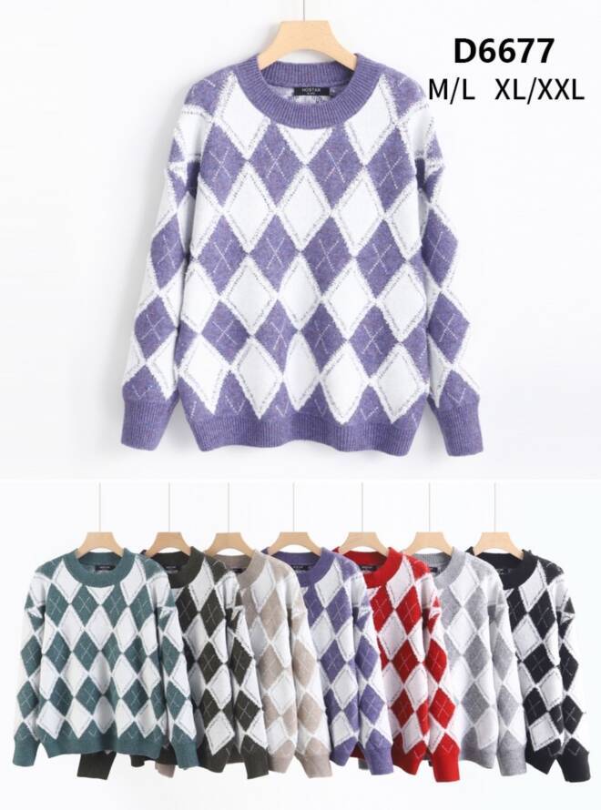 Sweter damskie D6677 Mix KOLOR  M-2XL