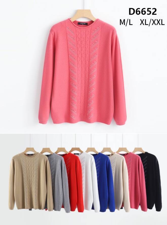 Sweter damskie D6652 Mix KOLOR  M-2XL 1