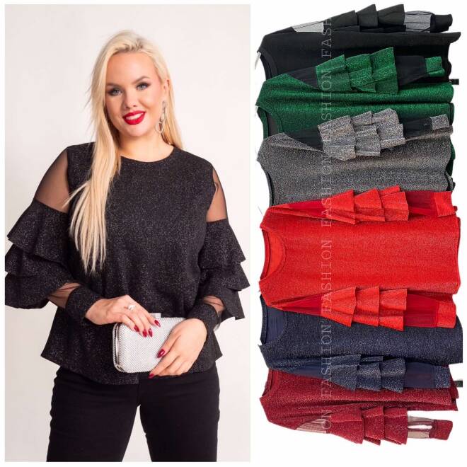 Bluzka damskie 0447 Mix KOLOR  Standard (Towar Włoskie)