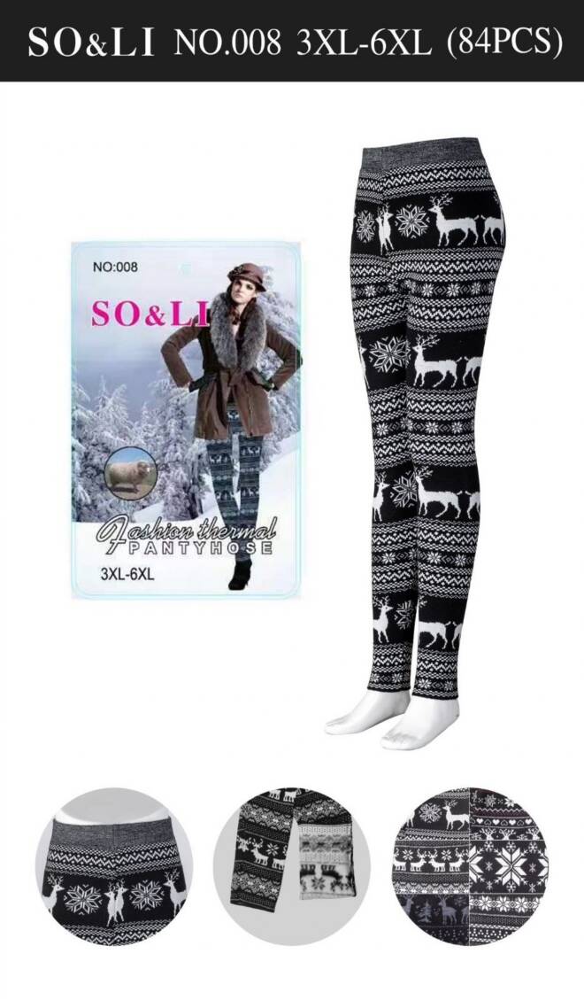 Leginsy damskie 008 1 kolor  3XL-6XL