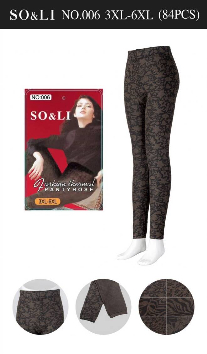 Leginsy damskie 006 1 kolor  3XL-6XL