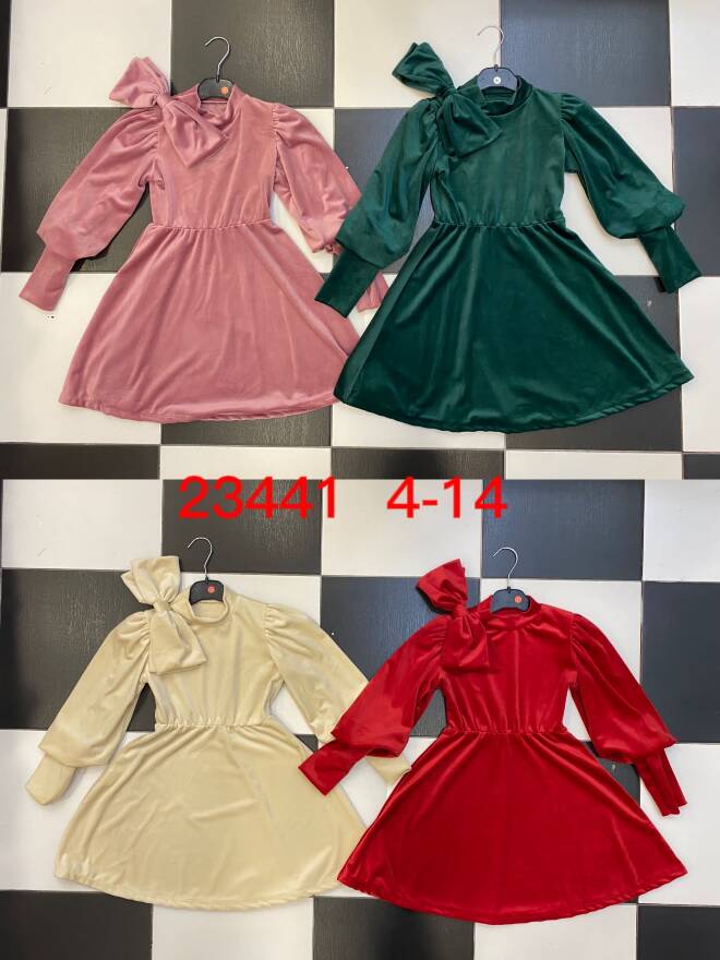 Sukienka  dziewczęca 23441 1 kolor  4-14