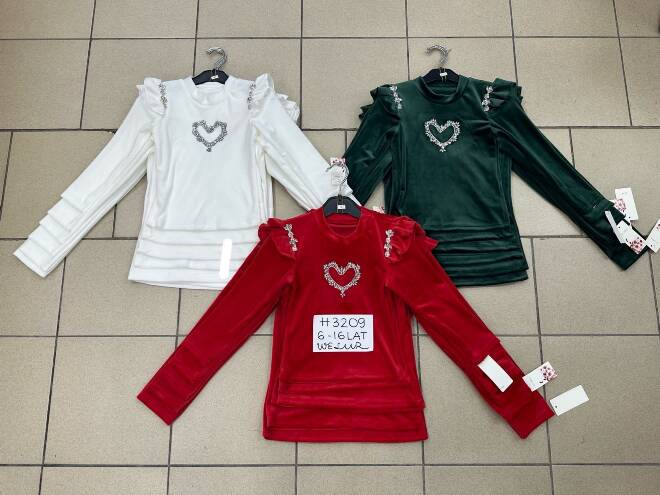 Bluzka  dziewczęca H3209 1 kolor  6-16 1