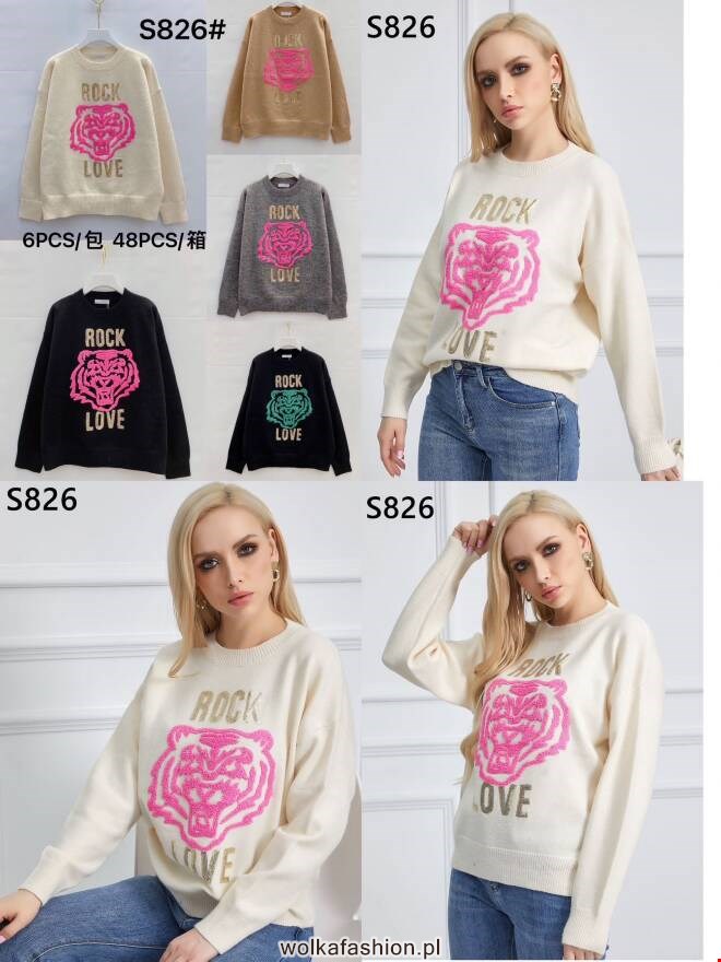 Sweter damskie S826 Mix KOLOR  Standard