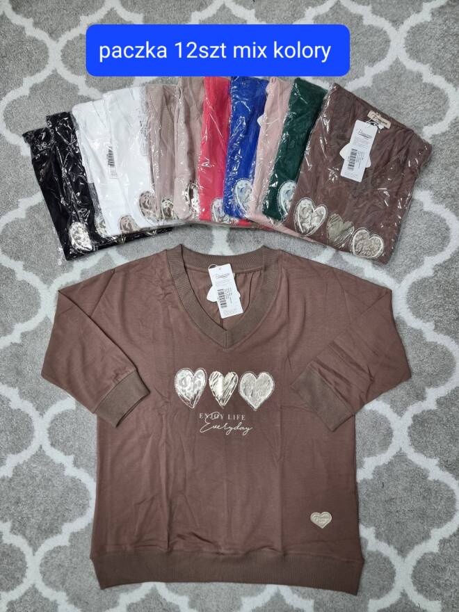 Bluzka damskie 1729 Mix KOLOR  Standard (Towar Tureckie)