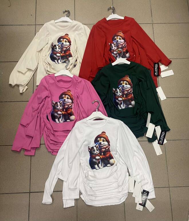 Bluzki dziewczęce 1846 1 Kolor  4-14 1