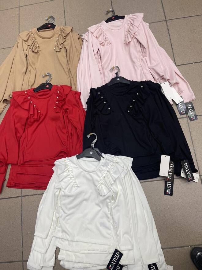 Bluzki dziewczęce 1849 1 Kolor  4-14